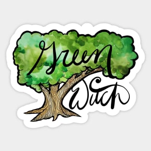 Green Witch Tree Magic Sticker